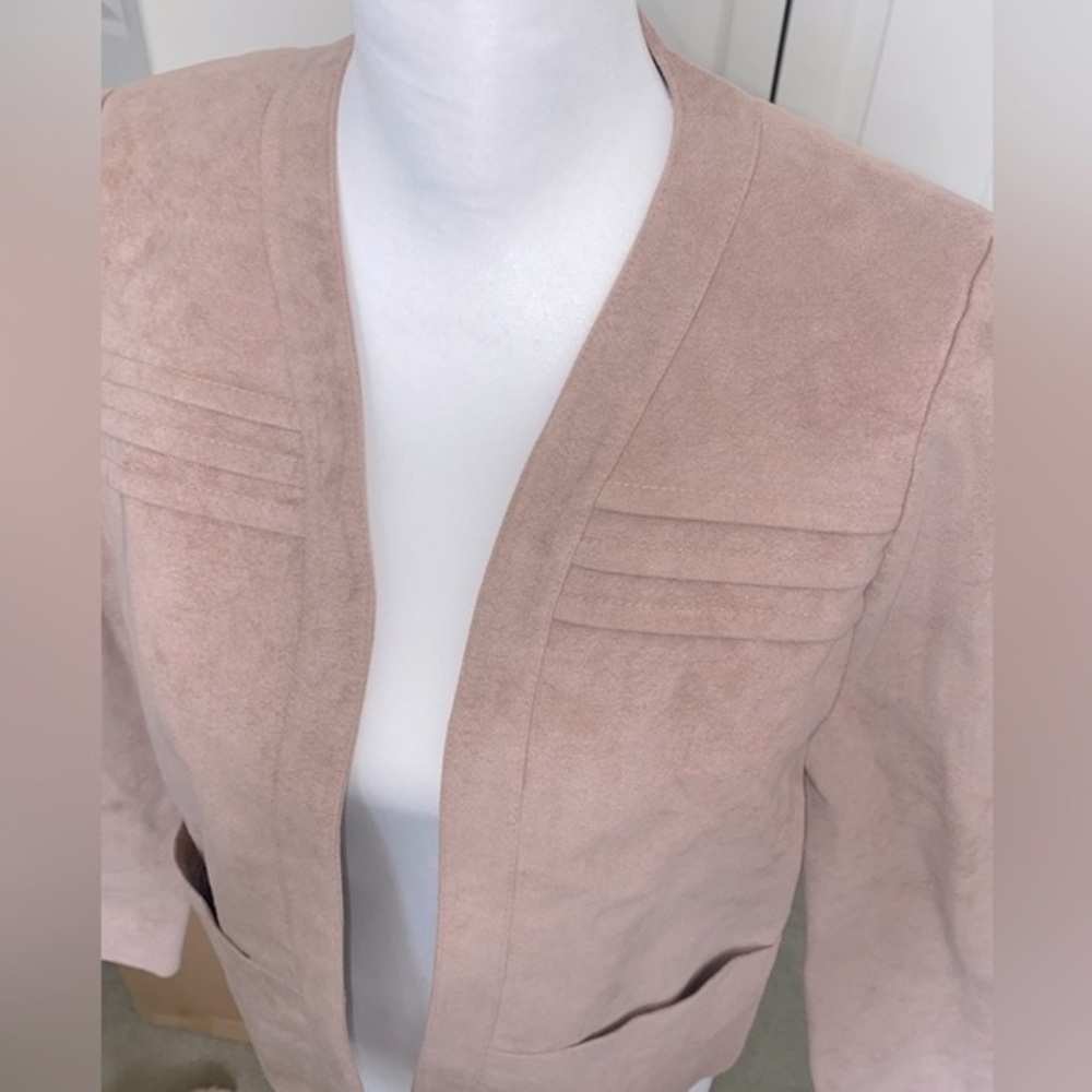 Vintage Samuel Robert by Peter Hatsi Androu Blush Pink Suede Like Blazer Jacket - Picture 2 of 12
